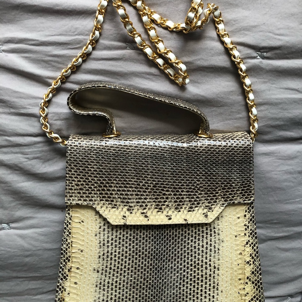 Rare vintage real snake skin bag